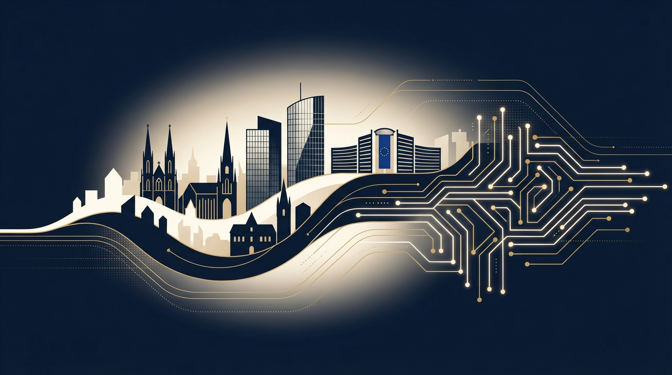 Europa zwischen Tradition und digitaler Transformation – eine moderne Illustration